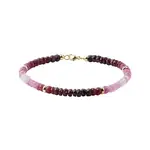 Náramek z fasetovaných rubínů ve zlatě KLENOTA