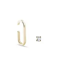 Set minimalistických single náušníc zo žltého zlata KLENOTA