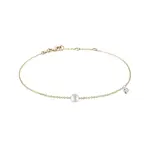 Náramok zo žltého zlata s perlou a diamantom KLENOTA