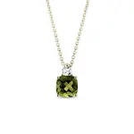 Prívesok zo žltého zlata s diamantom a vltavínom KLENOTA