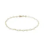 Zlatý náramok s motívom prepojených srdiečok KLENOTA