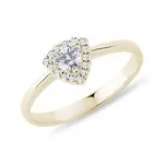 Prsteň zo zlata s diamantom vo výbruse trilión KLENOTA