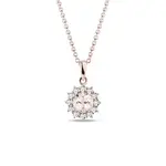 Náhrdelník z ružového zlata s morganitom a briliantmi KLENOTA