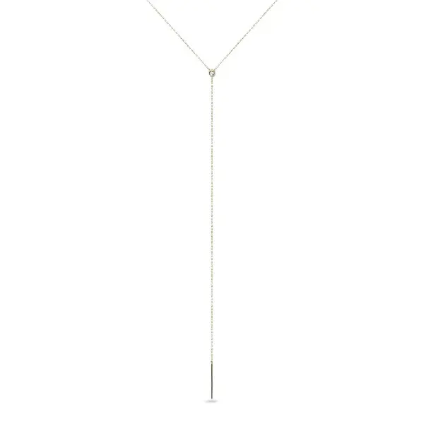 Náhrdelník zo žltého zlata s bezel diamantom KLENOTA