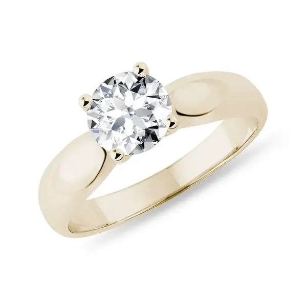 Luxusný zásnubný prsteň s 1,0 ct lab grown diamantom v zlate KLENOTA