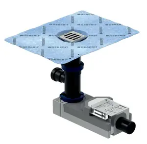 Geberit Příslušenství - Podlahová vpusť s přívodem, s nerezovým roštem 8x8 cm 154.059.00.1