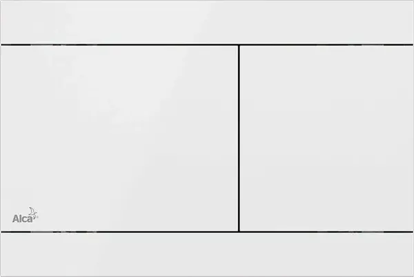 Alcadrain Flat - Ovládání splachování, nerez/lesklá bílá FUN-WHITE