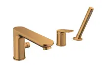 Duravit Wave - Baterie na okraj vany, 3-otvorová instalace, kartáčovaný bronz WA5260000004