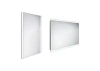 Nimco Zrcadla - Koupelnové podsvícené LED zrcadlo 40x60 cm, hranaté, aluminium ZP 11000