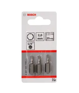 Bosch Příslušenství - Sada bitů HEX2, délka 25 mm, 3 ks 2607001718