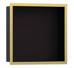 Hansgrohe XtraStoris Individual - Výklenek do stěny s designovým rámem, 30x30x10 cm, matná černá/leštěný vzhled zlata 56098990
