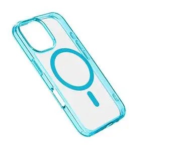 Zadní kryt Cellularline Iconic Mag s podporou Magsafe pro Apple iPhone 16 Pro, transparentní / tyrkysová