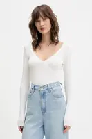 Tričko s dlouhým rukávem Hollister Co. béžová barva, KI339-5001-101