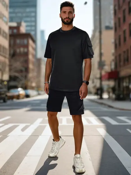 Komplet męski basic czarny Dstreet