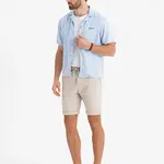 Ombre Men's knit shorts with rolled up legs - sand
