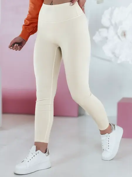 Legginsy damskie z wysokim stanem ACTIVIS bieałe Dstreet