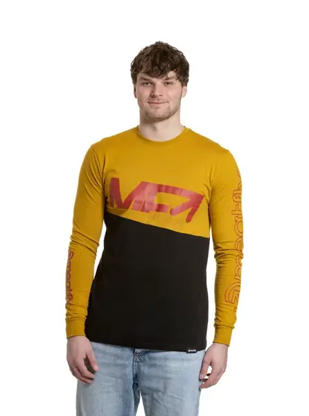 Meatfly pánské tričko s dlouhým rukávem Judgement Racing Mustard | Žlutá | Velikost XL | 100% bavlna