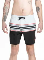 Meatfly pánské plavky Keith Boardshorts 17" Light Grey / Red Orange | Šedá | Velikost L