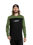 Meatfly pánské tričko s dlouhým rukávem Judgement Olive/Black | Zelená | Velikost M | 100% bavlna