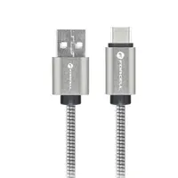 Forcell F-Energy kabel USB A - USB-C, QC4.0, 3A, 66W, 2 m, stříbrný