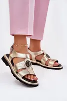 Kožené dámské sandály lakované s ozdobným detailem Artiker 56C0691 černé