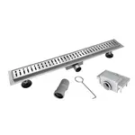 Mereo Odtokové žlaby - Nerezový žlab s roštem Wave, 90x7 cm CZ113