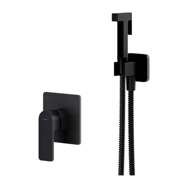 OMNIRES Baretti - Bidetová baterie pod omítku, se sprškou, s tělesem, matná černá SYSBABI1XBL