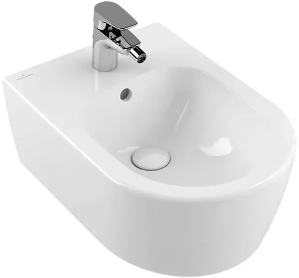 Villeroy & Boch Avento - Závesný bidet, 530x370 mm, otvor na batériu, CeramicPlus, Stone White 540500RW