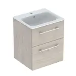 Geberit Selnova Square - Umývadlová skrinka 64x54x48 cm, s umývadlom, 2 zásuvky, svetlý orech hickory 501.235.00.1