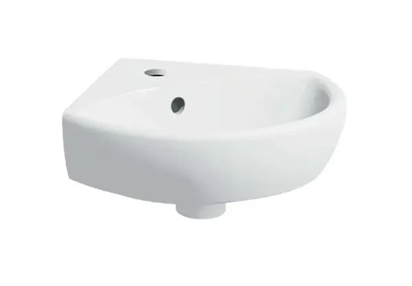 Geberit Selnova - Rohové umývadielko 41x41 cm, s 1 otvorom na batériu, biela 500.326.01.5