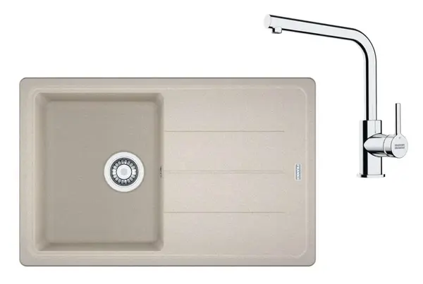 Franke Sety - Kuchynský set G263SA, fragranitový drez BFG 611-78 a batéria FS 3230.031, sahara/chróm 114.0700.737