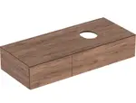 Geberit VariForm - Umývadlová skrinka, 135x51x24 cm, 2 zásuvky a zápachový uzáver, orech 501.180.00.1
