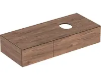 Geberit VariForm - Umývadlová skrinka, 135x51x24 cm, 2 zásuvky a zápachový uzáver, orech 501.180.00.1