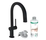 Hansgrohe Aqittura M91 - Dřezová baterie s výsuvnou koncovkou a filtrací, sBox, matná černá 76800670