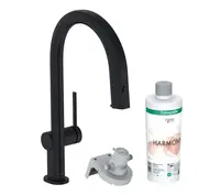 Hansgrohe Aqittura M91 - Dřezová baterie s výsuvnou koncovkou a filtrací, sBox, matná černá 76800670