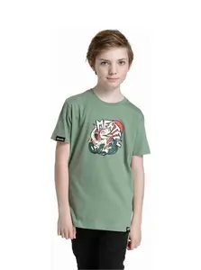 Meatfly dětské tričko Dino Olive | Zelená | Velikost 146 | 100% bavlna