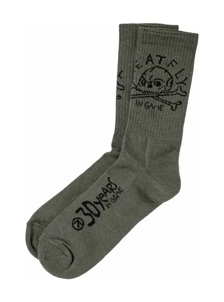 Meatfly ponožky Milliondollarskull Light Olive | Zelená | Velikost M