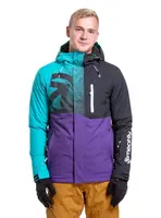 Pánská snb & ski bunda meatfly shader tyrkysová/fialová s