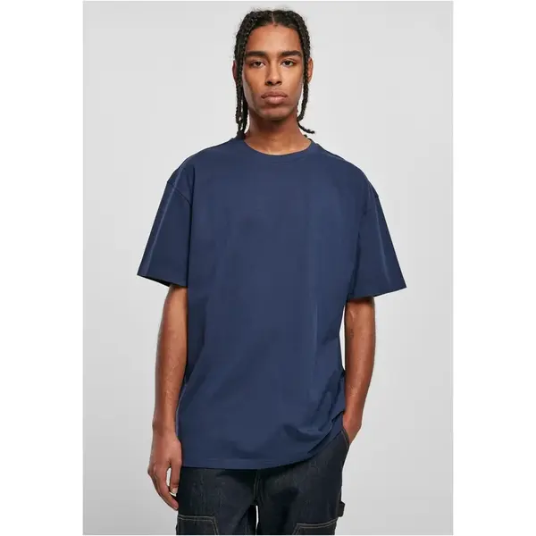 Heavy oversized T-shirt in dark blue color