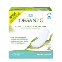 ORGANYC Nočné vložky s krídelkami extra silné predĺžené 7 kusov