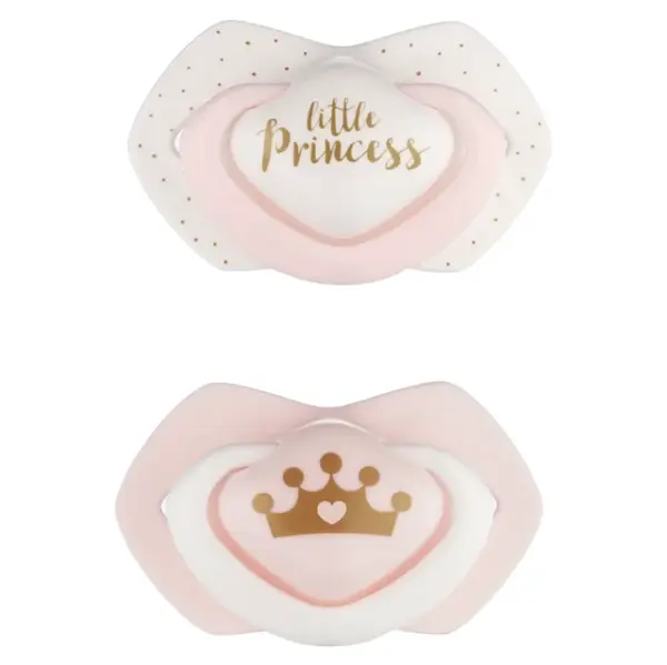 CANPOL BABIES Set symetrických silikónových cumlíkov 0-6m ROYAL BABY ružový 2 ks