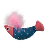 MAGIC CAT Rainbow Relax ryba s pierkom a šantou mačacia modro ružová 10 cm