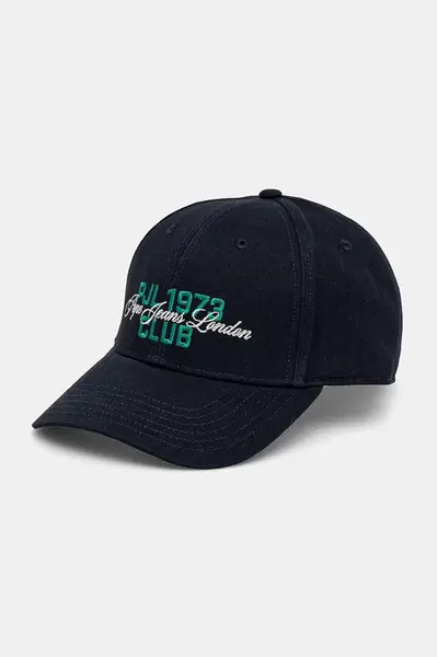 Bavlněná baseballová čepice Pepe Jeans TALBOT CAP tmavomodrá barva, PM040570