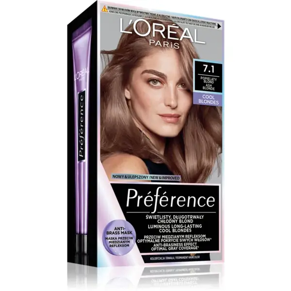 L’Oréal Paris Préférence farba na vlasy odtieň 7.1 Ashy Blond 1 ks