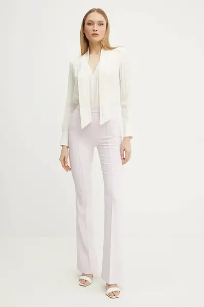 Overal Elisabetta Franchi béžová barva, se svázaným výstřihem, TU04251E2