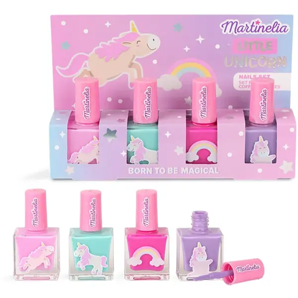 Martinelia Little Unicorn Nail Polish Set sada laků na nehty pro děti Pink, Blue, Purple, Fuchsia