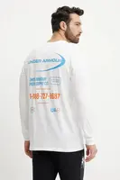 Tréninkové tričko s dlouhým rukávem Under Armour Workwear Logo bílá barva, s potiskem, 1390167