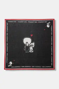 Šátek s příměsí hedvábí Karl Lagerfeld IKON VALENTINE