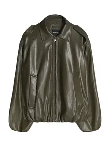 Bershka Prechodná bunda  tmavozelená