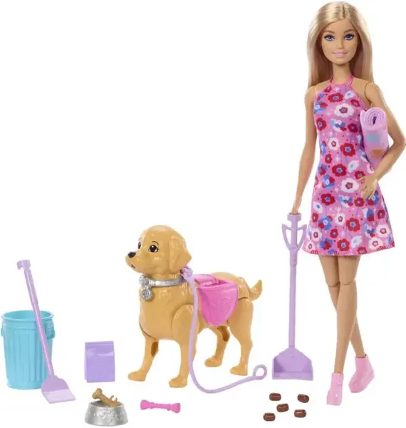 Barbie panenka s pejskem na procházce